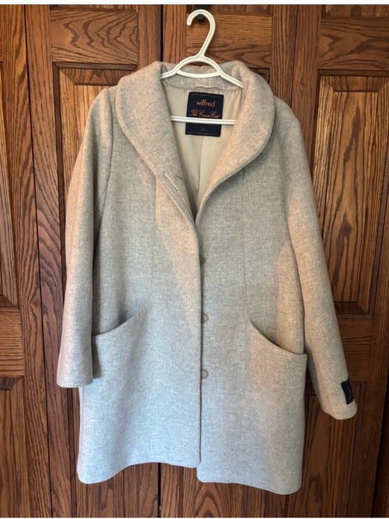 Aritzia Jackets & Blazers - Aritzia Wilfred Light Gray Shawl-Collar Pea Coat